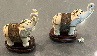 949-689-2047 African elephant sculpture