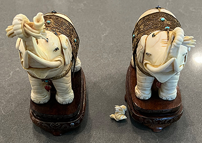 949-689-2047 African elephant sculpture