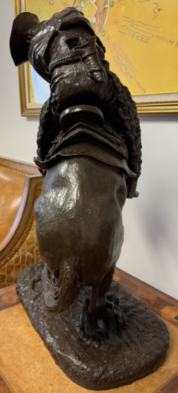 949-689-2047 Frederic Remington bronze Rattlesnake