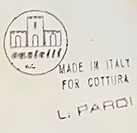 949-689-2047 L. Pardi Italian ceramics